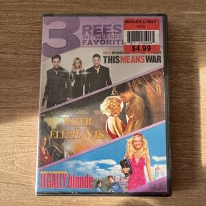 Reese Witherspoon 3 Movie DVD This Means War Water For Elephants Legally Blonde
